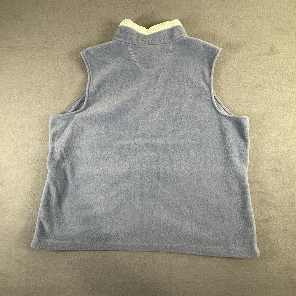 Croft‎ & Barrow Winter Vest XL Blue Christmas Snowman Plush Embroidered Fleece - Picture 7 of 7